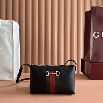 Bagsaaa Gucci Horsebit Web small shoulder bag 867130 black - 20cm