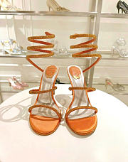 Bagsaaa René Caovilla Cleo crystal-embellished leather heeled sandals orange - 4
