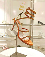 Bagsaaa René Caovilla Cleo crystal-embellished leather heeled sandals orange - 2