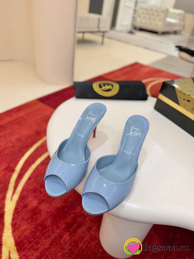 Bagsaaa Christian Louboutin Miss Z Mule 100 mm blue patent - 1