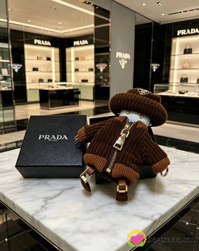 Bagsaaa Prada Soft Robot corduroy keychain charm  - 1
