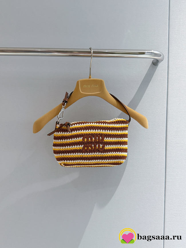 Bagsaaa Miu Miu Crochet pouch 5NE841 Cognac/Yellow - 18.5cm - 1