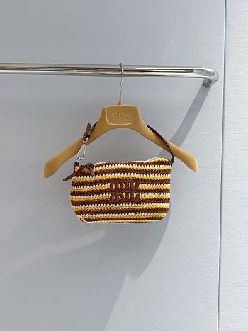 Bagsaaa Miu Miu Crochet pouch 5NE841 Cognac/Yellow - 18.5cm