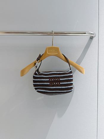 Bagsaaa Miu Miu Crochet pouch 5NE841 Brown/Celeste - 18.5cm