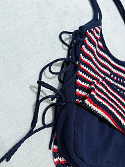 Bagsaaa Miu Miu Ivy crochet bag 5BG311 Blue/Red - 38cm - 4