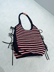 Bagsaaa Miu Miu Ivy crochet bag 5BG311 Blue/Red - 38cm - 3