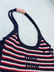 Bagsaaa Miu Miu Ivy crochet bag 5BG311 Blue/Red - 38cm - 2