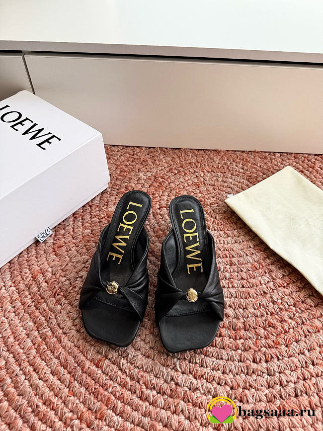 Bagsaaa Loewe Pebble Soft slide in nappa lambskin black - 1