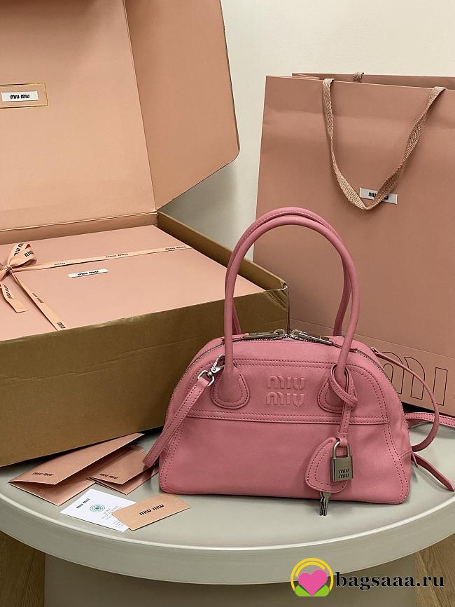 Bagsaaa Miu Miu Vivant nappa leather bag 5BB200 pink - 28cm - 1