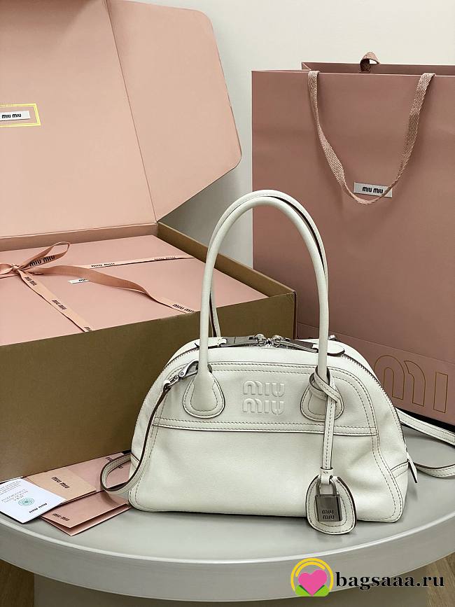 Bagsaaa Miu Miu Vivant nappa leather bag 5BB200 white - 28cm - 1