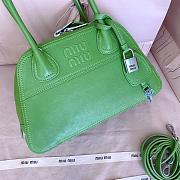 Bagsaaa Miu Miu Vivant nappa leather bag 5BB200 green - 28cm - 3
