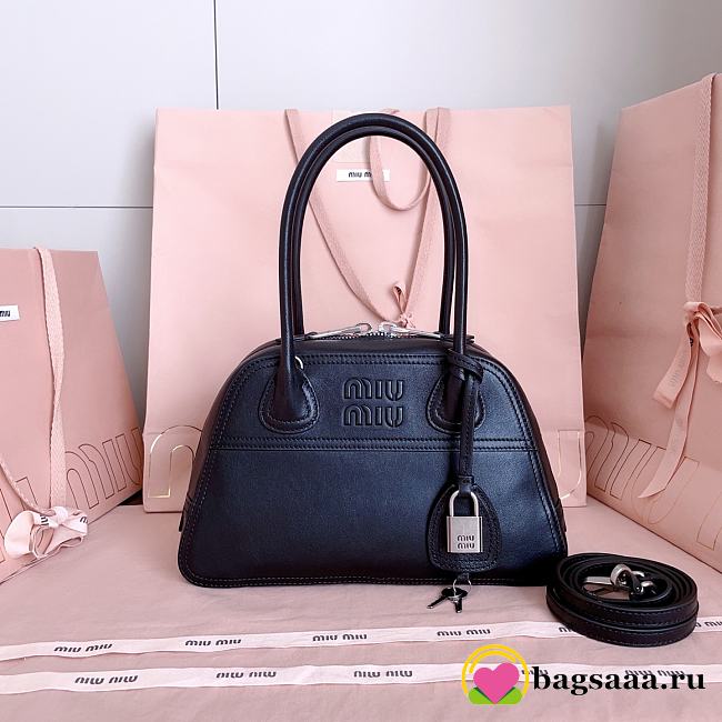 Bagsaaa Miu Miu Vivant nappa leather bag 5BB200 black - 28cm - 1