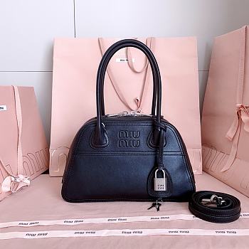 Bagsaaa Miu Miu Vivant nappa leather bag 5BB200 black - 28cm