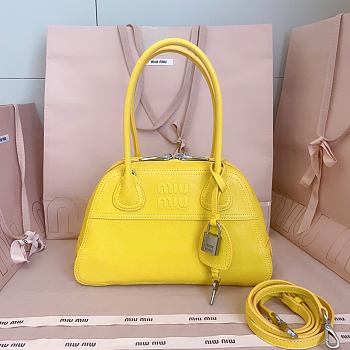 Bagsaaa Miu Miu Vivant nappa leather bag 5BB200 yellow - 28cm