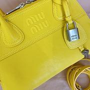 Bagsaaa Miu Miu Vivant nappa leather bag 5BB200 yellow - 28cm - 3