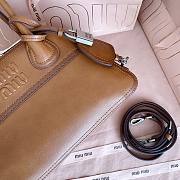 Bagsaaa Miu Miu Vivant nappa leather bag 5BB200 brown - 28cm - 4