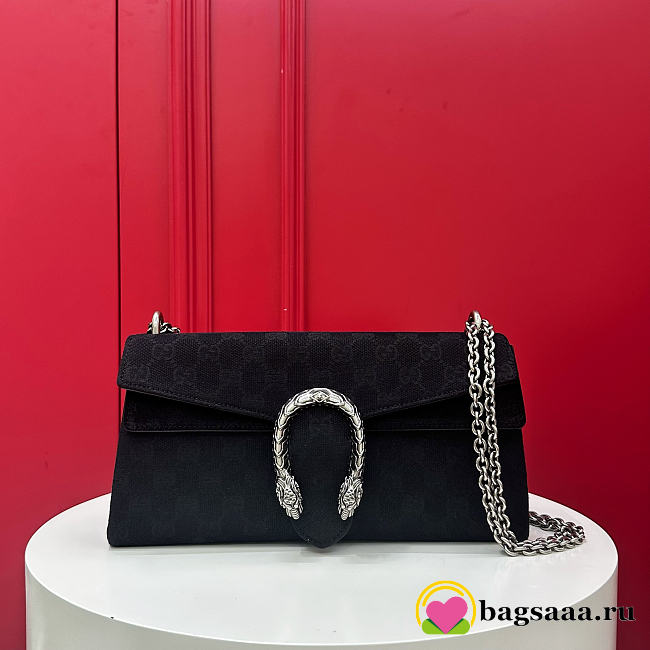 Bagsaaa Gucci Dionysus medium shoulder bag 874735 black canvas - 28cm - 1