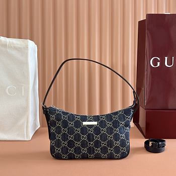 Bagsaaa Gucci Lady Lunetta small shoulder bag 874743 dark blue GG denim - 22cm