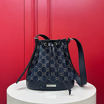 Bagsaaa Gucci Venice small bucket bag 875237 Dark blue - 23.5cm