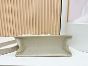 Bagsaaa Medium Dior Book Tote with Strap Beige Embroidery and White Woven Grosgrain Ribbon - 36cm - 4