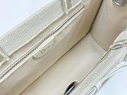 Bagsaaa Medium Dior Book Tote with Strap Beige Embroidery and White Woven Grosgrain Ribbon - 36cm - 3