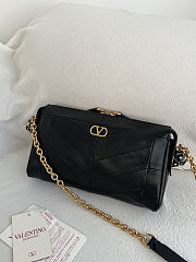 Bagsaaa Valentino Garavani Panthea Small Shoulder Bag In Nappa Leather With A Chevron Pattern black - 24cm - 3