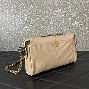 Bagsaaa Valentino Garavani Panthea Small Shoulder Bag In Nappa Leather With A Chevron Pattern beige - 24cm - 2