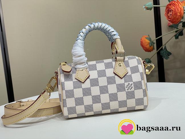 Bagsaaa LV N40918 Nano Speedy Damier Azur - 16cm - 1