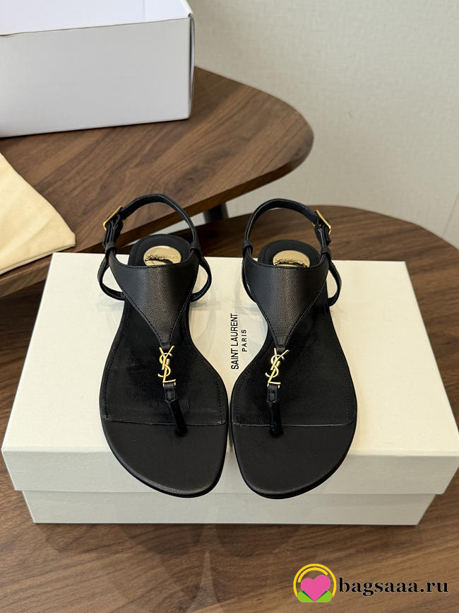 Bagsaaa YSL Cassandra sandals in smooth leather black - 1