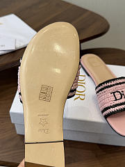 Bagsaaa Dioriviera Dior Woven Slide Soupir Pink Crocheted Raffia - 3