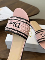 Bagsaaa Dioriviera Dior Woven Slide Soupir Pink Crocheted Raffia - 2