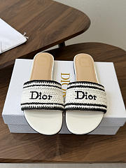 Bagsaaa Dioriviera Dior Woven Slide White Crocheted Raffia - 1