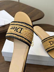 Bagsaaa Dioriviera Dior Woven Slide Beige Crocheted Raffia - 4