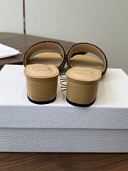 Bagsaaa Dioriviera Dior Woven Heeled Slide Beige Crocheted Raffia 3.5cm - 4