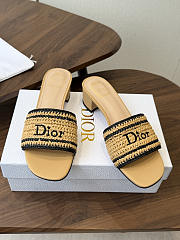 Bagsaaa Dioriviera Dior Woven Heeled Slide Beige Crocheted Raffia 3.5cm - 3
