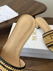 Bagsaaa Dioriviera Dior Woven Heeled Slide Beige Crocheted Raffia 3.5cm - 2