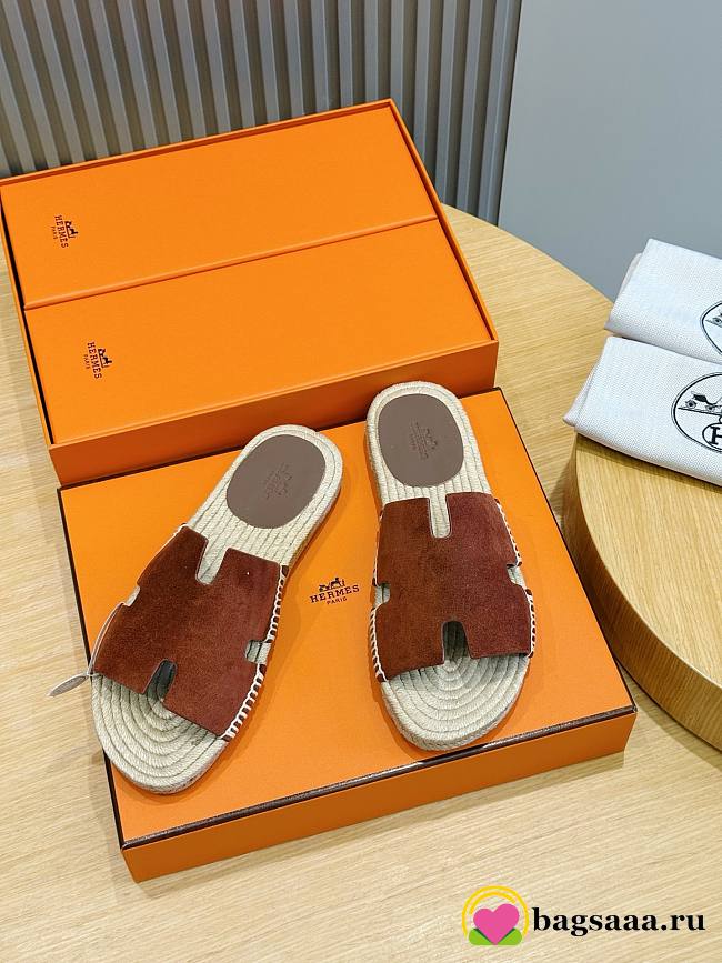 Bagsaaa Hermes Antigua espadrille brown - 1