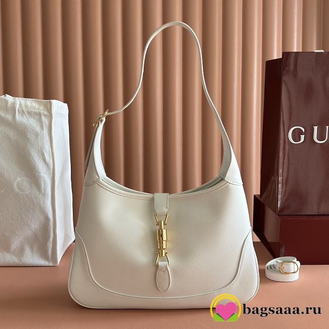 Bagsaaa Gucci Jackie 1961 medium shoulder bag 863136 white leather - 31.5cm - 1