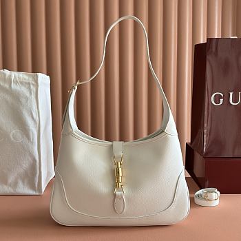 Bagsaaa Gucci Jackie 1961 medium shoulder bag 863136 white leather - 31.5cm