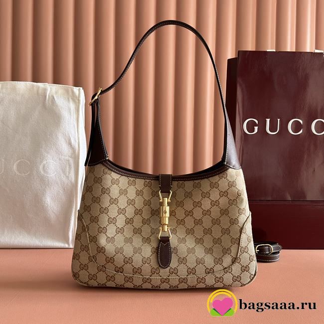 Bagsaaa Gucci Jackie 1961 medium shoulder bag 863136 beige canvas - 31.5cm - 1