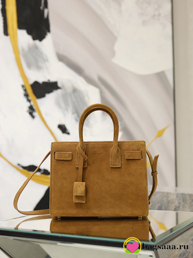 Bagsaaa YSL SAC DE JOUR in suede – BABY caramel 421859 - 26cm - 1