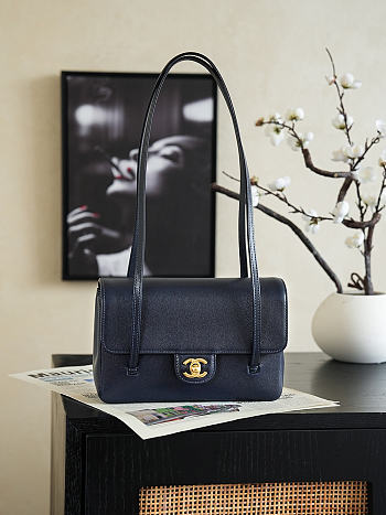 Bagsaaa Chanel Spring Summer 2026 collection Small Flap Bag AS6130 Dark Blue - 22cm