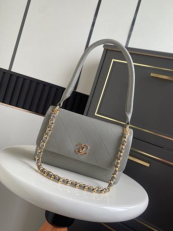 Bagsaaa Chanel Spring Summer 2026 collection Flap Bag AS6112 gray - 25cm
