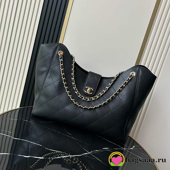 Bagsaaa Chanel 2026 collection Maxi Shopping Bag AS6095 black - 54cm - 1
