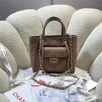 Bagsaaa Chanel 2026 collection Mini Shopping Bag AS6025 brown - 25cm