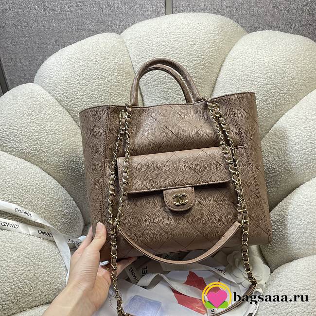Bagsaaa Chanel 2026 collection Mini Shopping Bag AS6024 brown - 39cm - 1