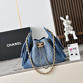 Bagsaaa CHANEL 25 Mini Handbag AS5631 denim - 22cm