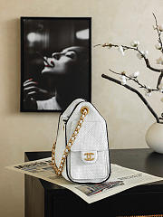 Bagsaaa CHANEL 25 Mini Handbag AS5631 White raffia - 22cm - 4