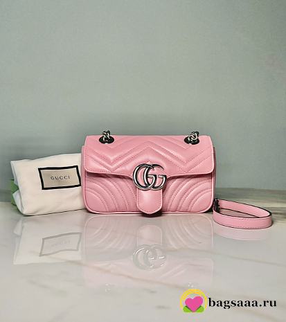 Bagsaaa Gucci GG Marmont Mini Shoulder Bag Pink - 23cm - 1