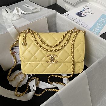 Bagsaaa Chanel Small Flap Bag AS2649 yellow - 22cm